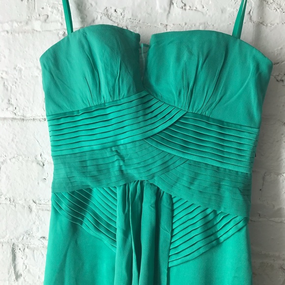 BCBG emerald silk gown sz0 - Picture 2 of 4